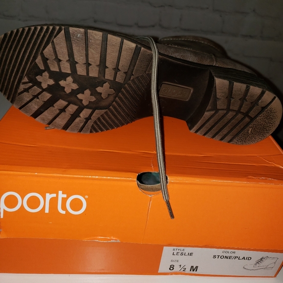 Sporto Leslie style stone/plaid boots 8.5M - Picture 2 of 3